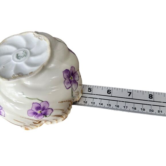 Vintage Limoges France Trinket Dish 4.5" White Floral Porcelain Hand Painted - Picture 9 of 10